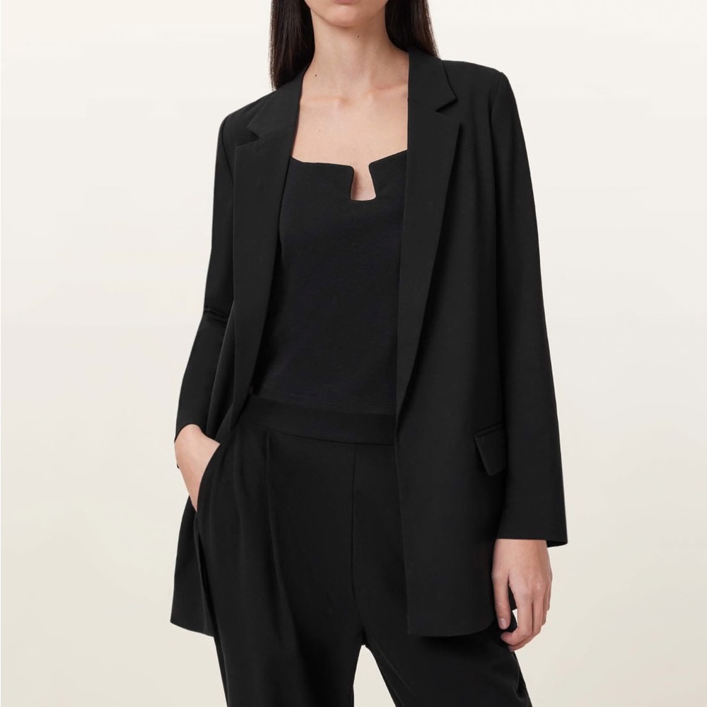 ALLSAINTS Women's Black Aleida Jersey Blazer. NWT. Size 8.